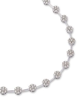 Bloomingdale's Fine Collection Diamond Flower Cluster Link Bracelet in 14K White Gold, 2.0 tcw