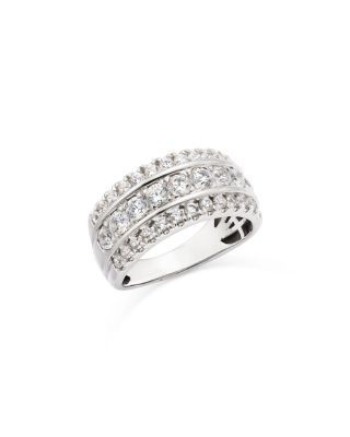 Bloomingdale's Fine Collection Diamond Triple Row Ring in 14K White Gold, 1.50 tcw
