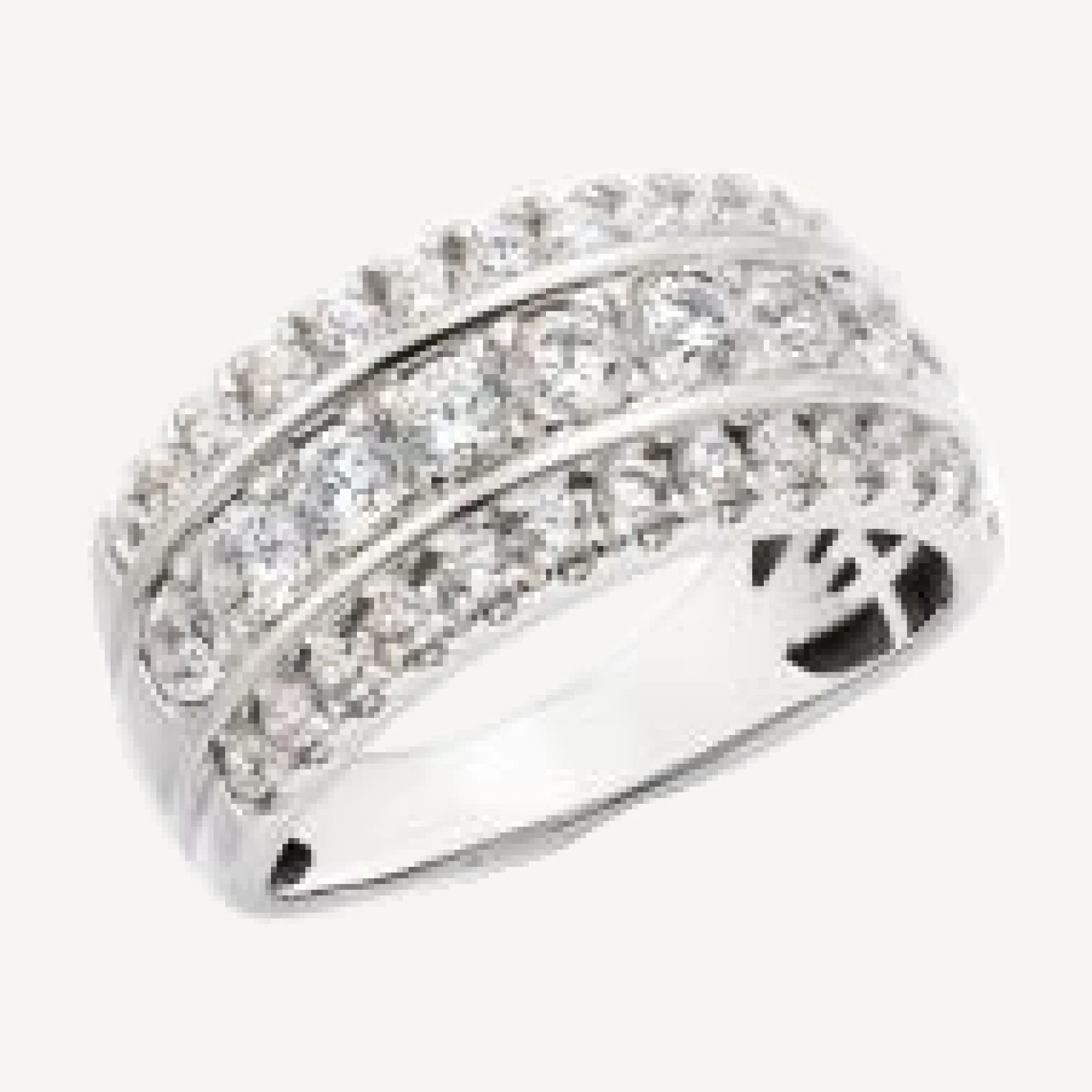 Bloomingdale's Fine Collection Diamond Triple Row Ring in 14K White Gold, 1.50 tcw
