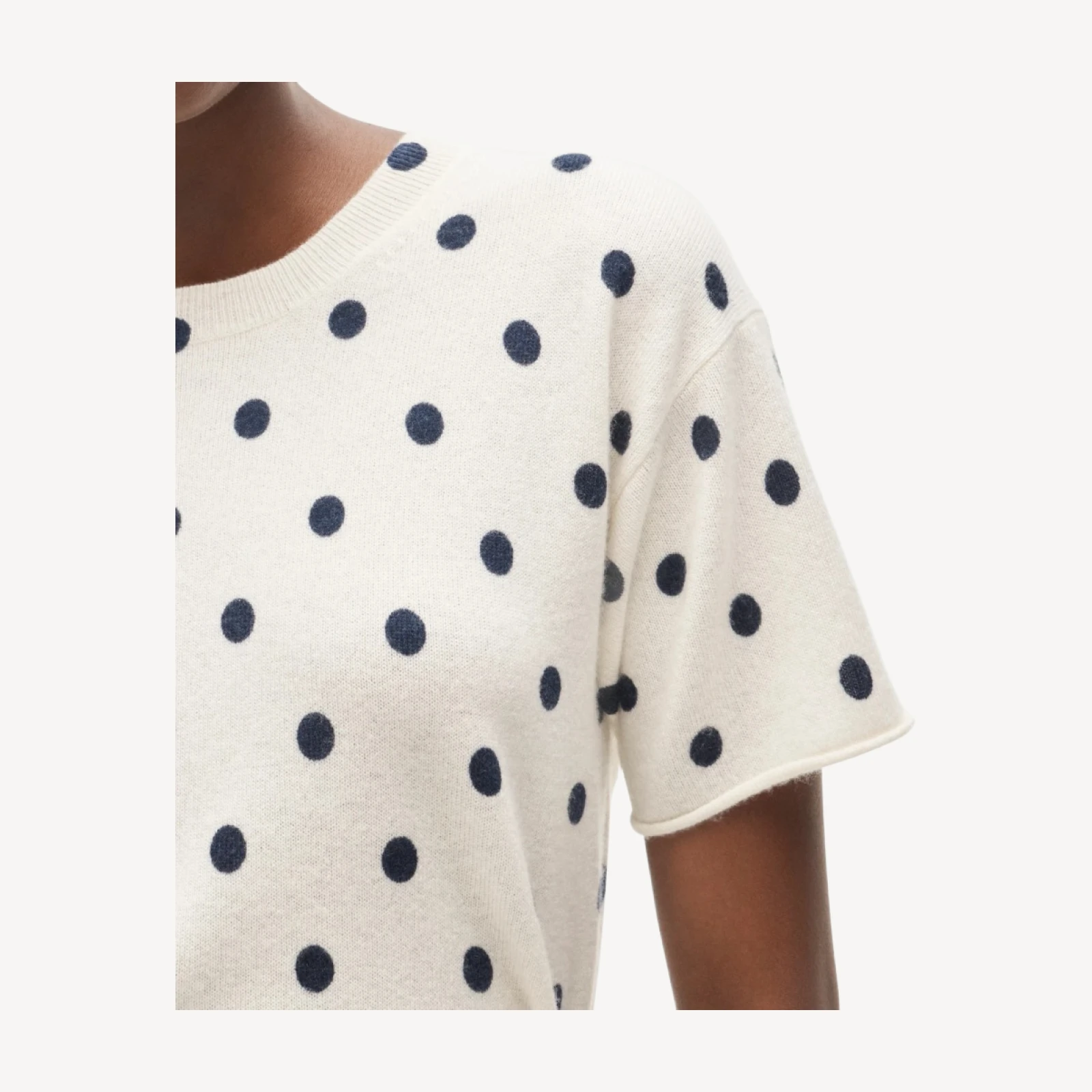 Cashmere relaxed T-shirt in dot print