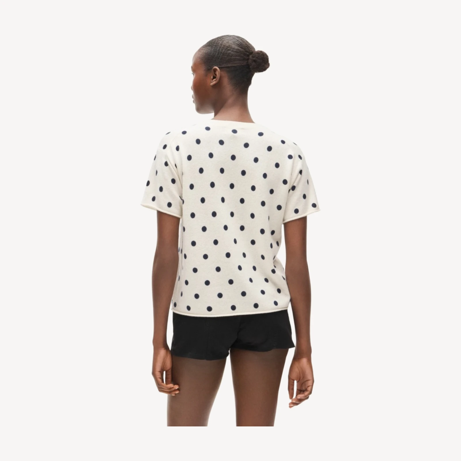 Cashmere relaxed T-shirt in dot print