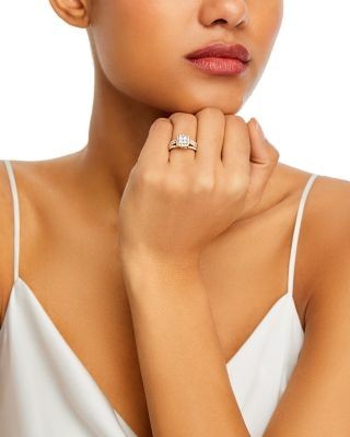 Bloomingdale's Fine Collection Diamond Princess & Round Halo Ring in 14K Yellow Gold, 1.50 tcw