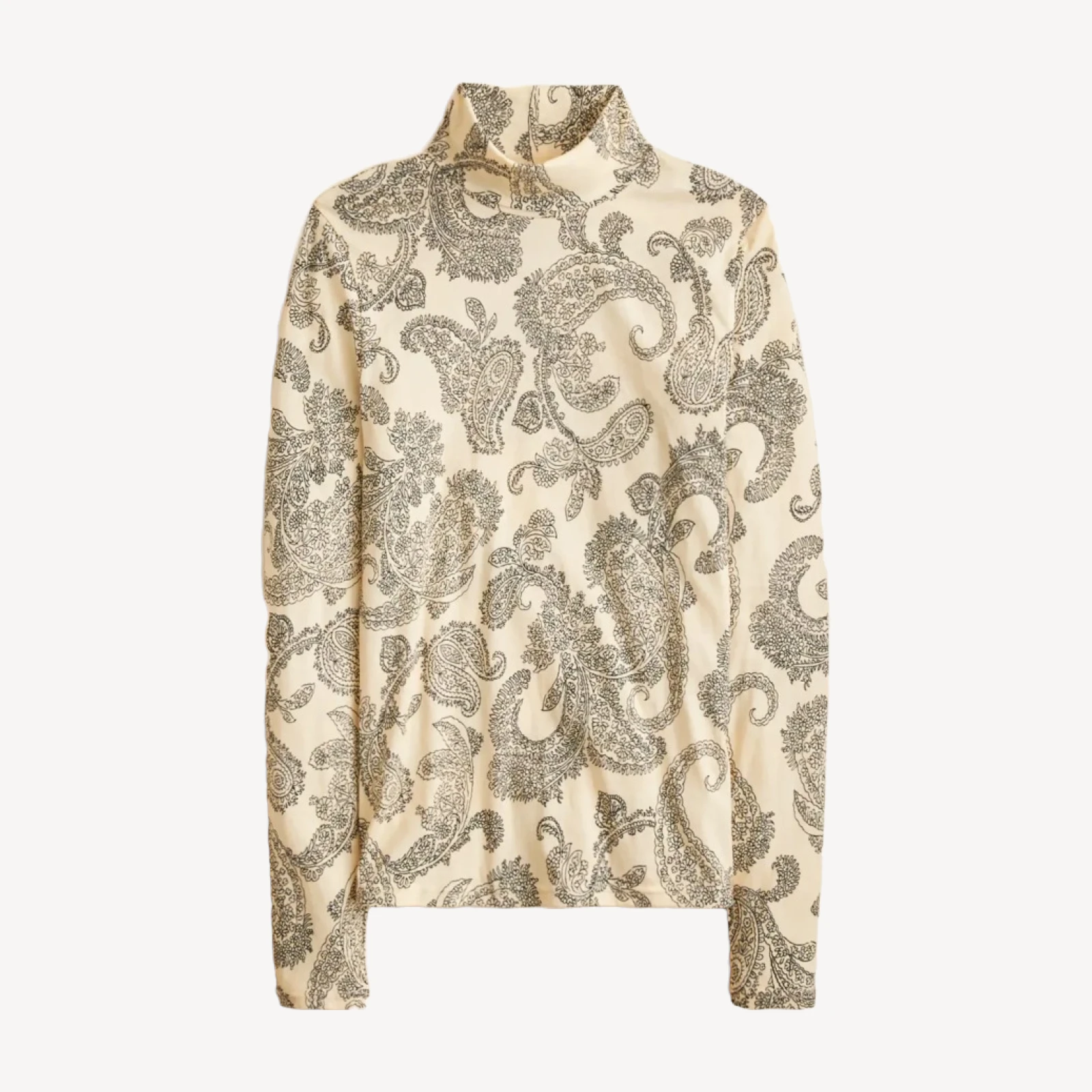 Feather jersey turtleneck in paisley