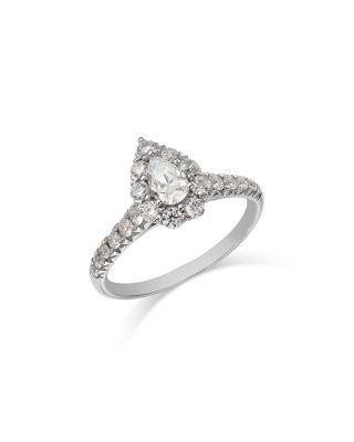 Bloomingdale's Fine Collection Diamond Pear Shaped Halo Ring in 14K White Gold, 1.0 tcw