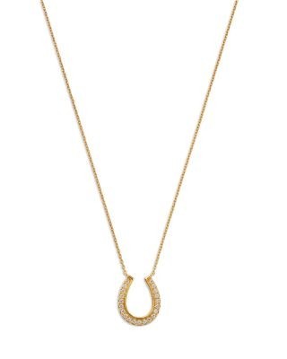 Bloomingdale's Fine Collection Diamond Horseshoe Pendant Necklace in 14K Yellow Gold, 0.25 tcw