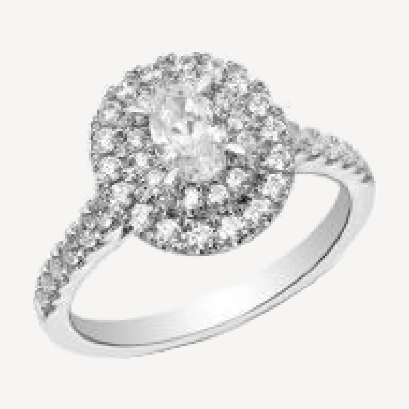 Bloomingdale's Fine Collection Diamond Oval & Round Double Halo Engagement Ring in 14K White Gold, 1.0 tcw