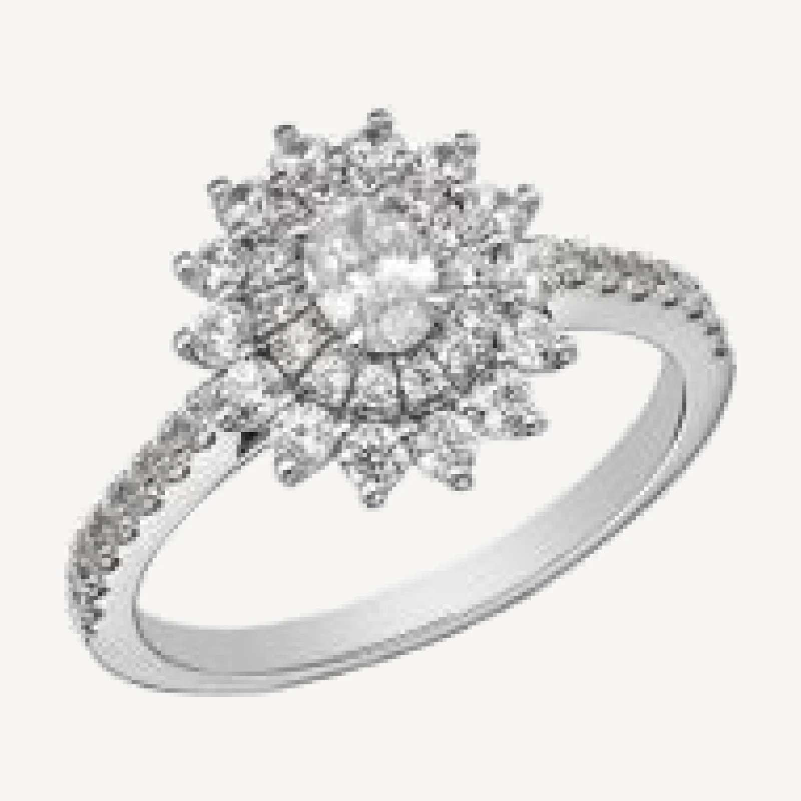 Bloomingdale's Fine Collection Diamond Oval & Round Starburst Halo Engagement Ring in 14K White Gold, 1.0 tcw