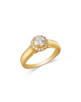 Bloomingdale's Fine Collection Diamond Halo Engagement Ring in 14K Yellow Gold, 0.62 tcw