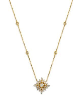 Bloomingdale's Fine Collection Diamond Starburst Pendant Necklace in 14K Yellow Gold, 0.50 tcw