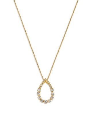 Bloomingdale's Fine Collection Diamond Openwork Pear Pendant Necklace in 14K Yellow Gold, 0.32 tcw
