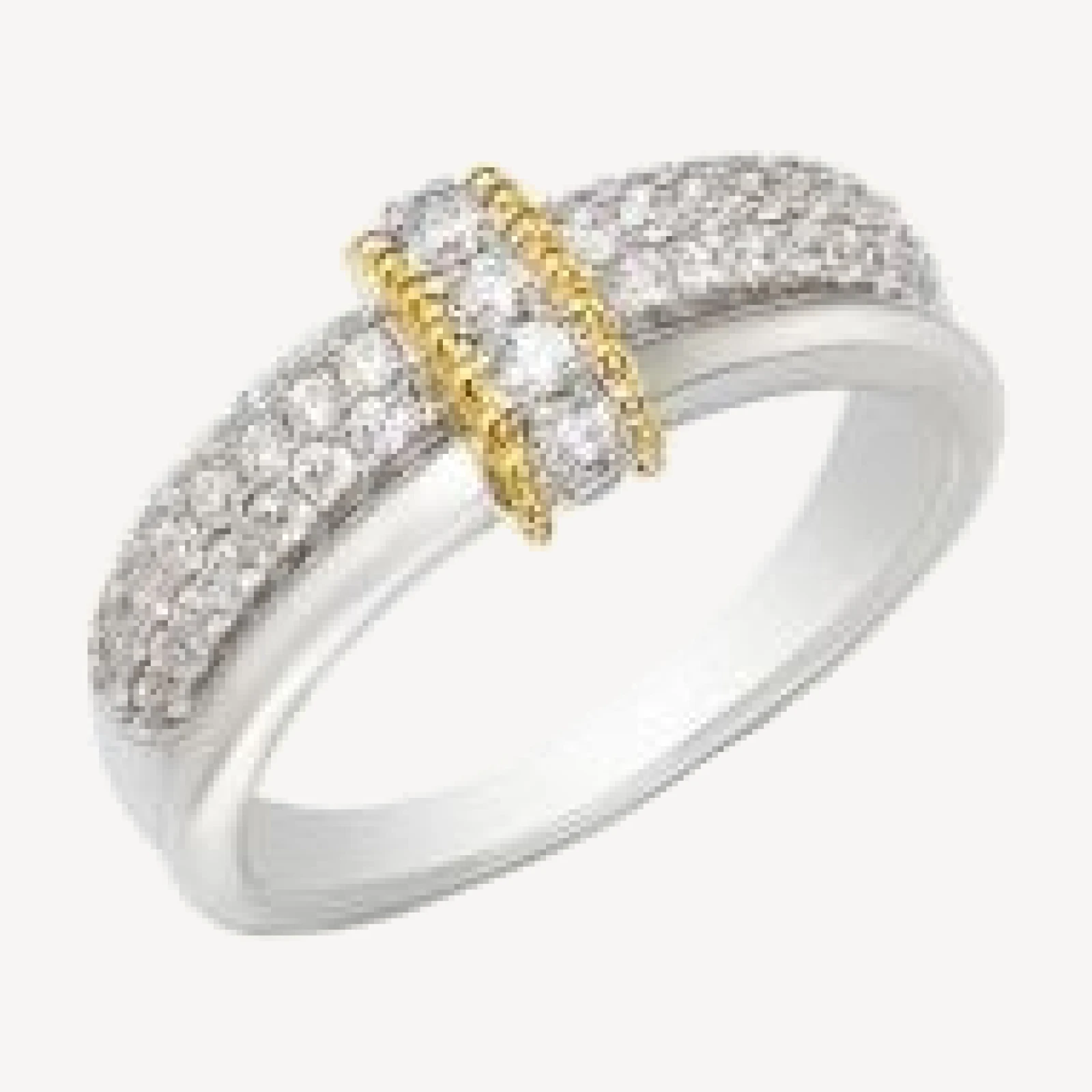 Bloomingdale's Fine Collection Diamond Beaded Multirow Ring in 14K Yellow & White Gold, 0.5 tcw