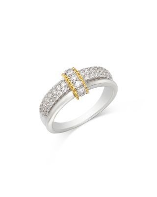 Bloomingdale's Fine Collection Diamond Beaded Multirow Ring in 14K Yellow & White Gold, 0.5 tcw