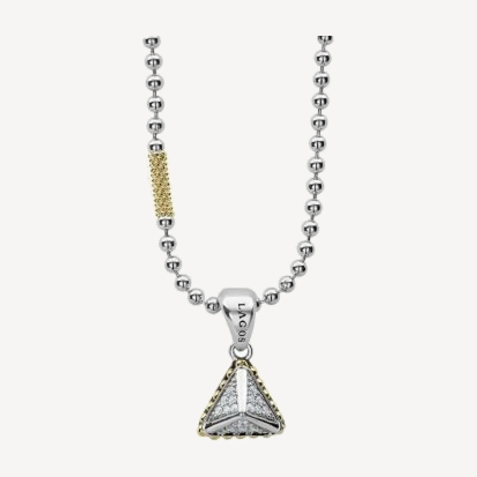 Lagos 18K Yellow Gold & Sterling Silver Diamond Pendant Necklace, 16-18