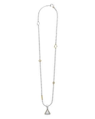 Lagos 18K Yellow Gold & Sterling Silver Diamond Pendant Necklace, 16-18