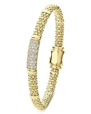 Lagos 18K Yellow Gold Caviar Bracelet with Diamonds - Exclusive
