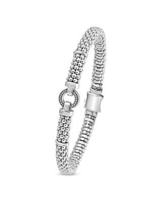 Lagos Sterling Silver Enso Caviar Open Circle Bracelet