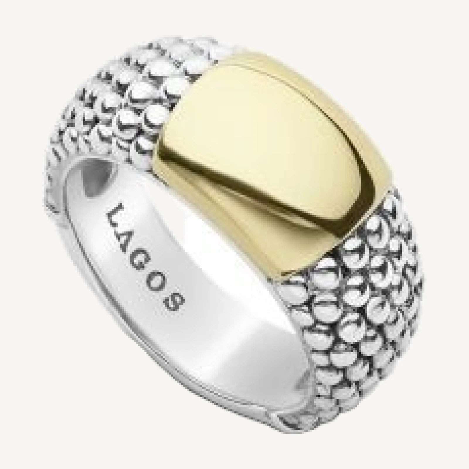 Lagos 18K Yellow Gold & Sterling Silver High Bar Plate Ring