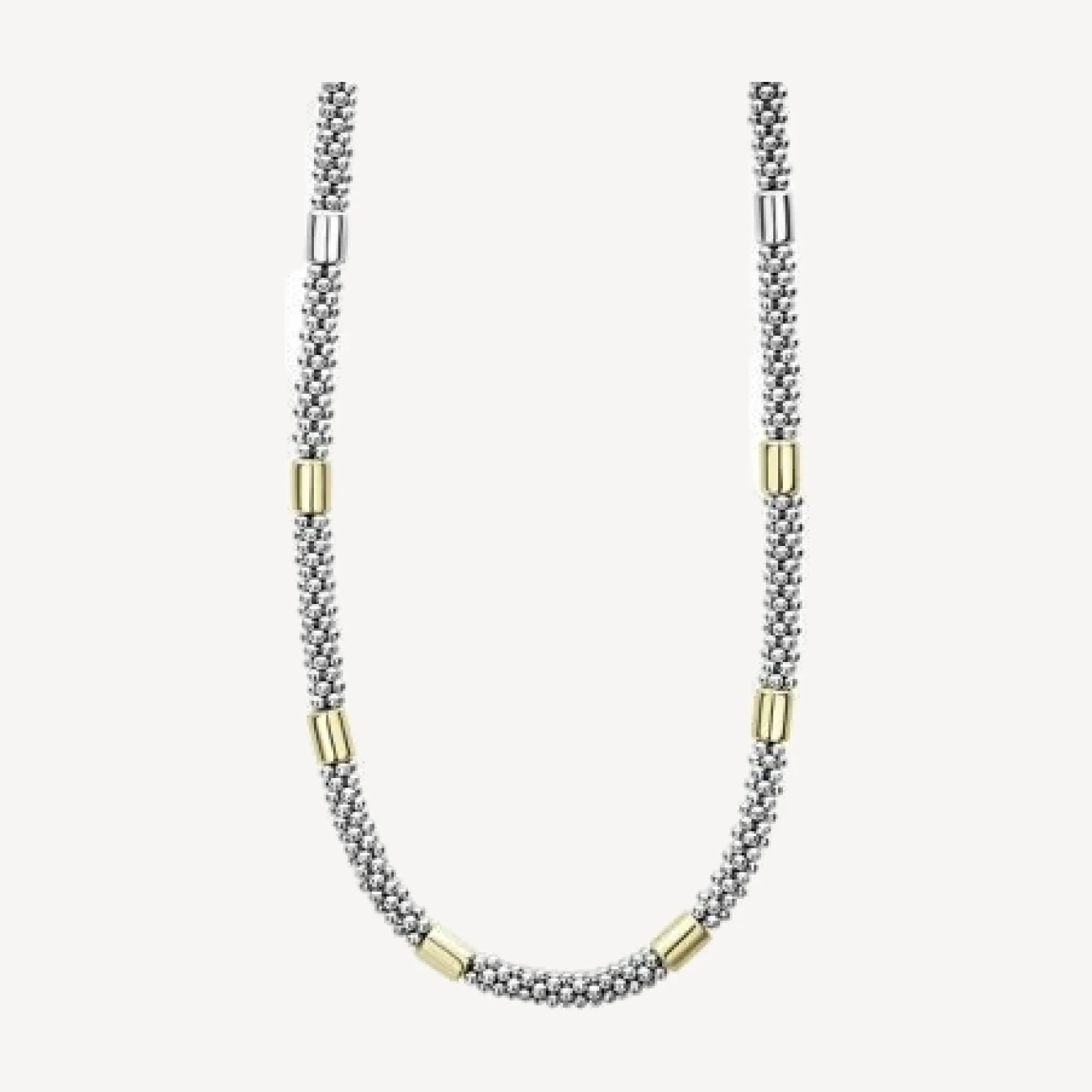 Lagos Sterling Silver & 18K Yellow Gold High Bar Station Necklace, 18