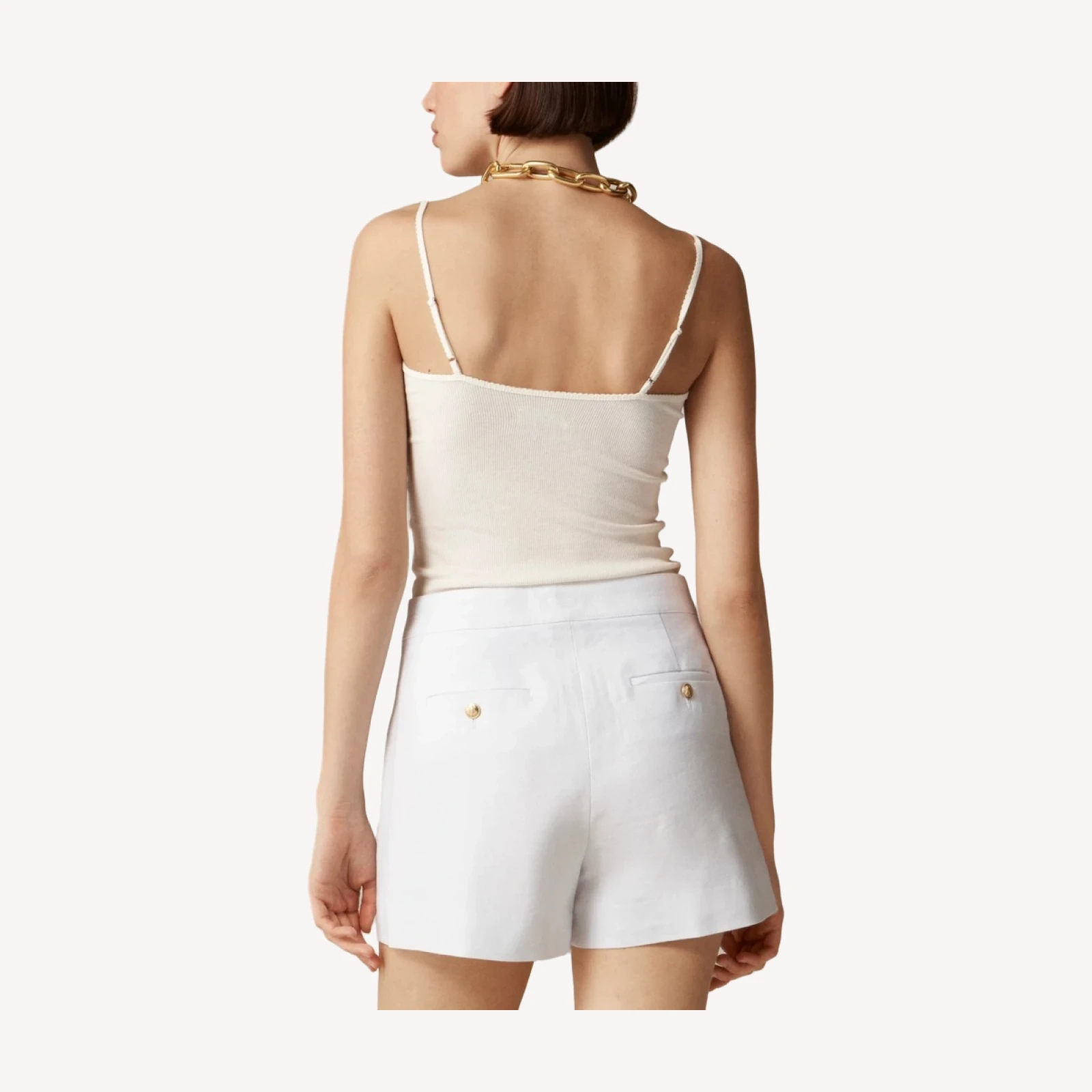 Sailor skort in stretch linen blend