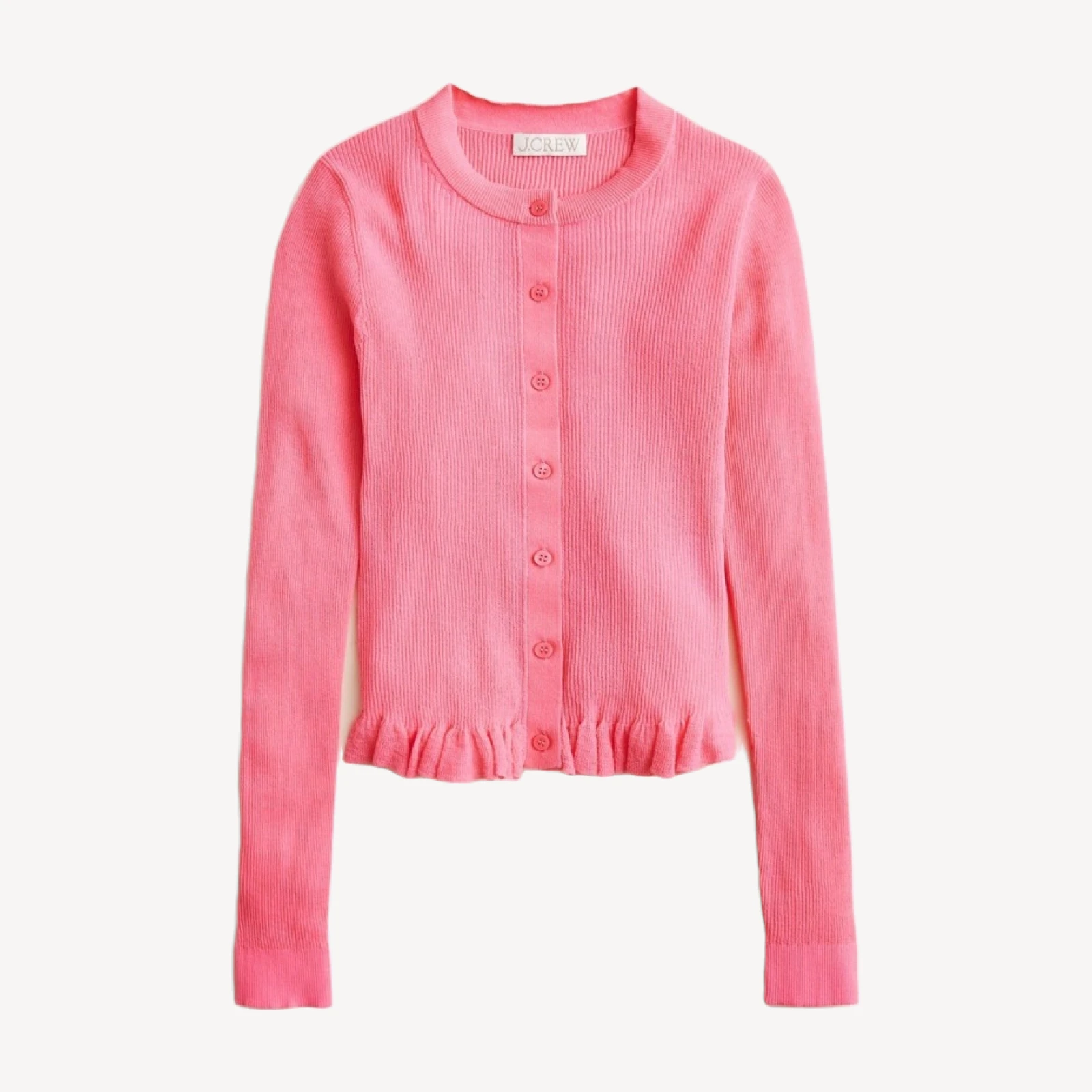 Ruffle-trim cotton gauze cardigan