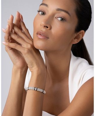 Lagos Sterling Silver Black Caviar Rope Bracelet with Diamonds & Black Ceramic