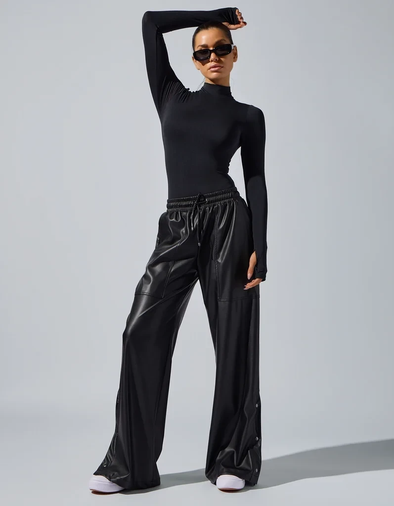 CARA LEATHER PANTS [BLACK]