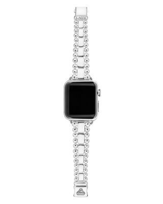 Lagos Sterling Silver Smart Caviar Apple Smartwatch Straps