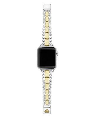 Lagos Smart Caviar Sterling Silver 18K Gold Apple Watch Bracelet, 38-44mm