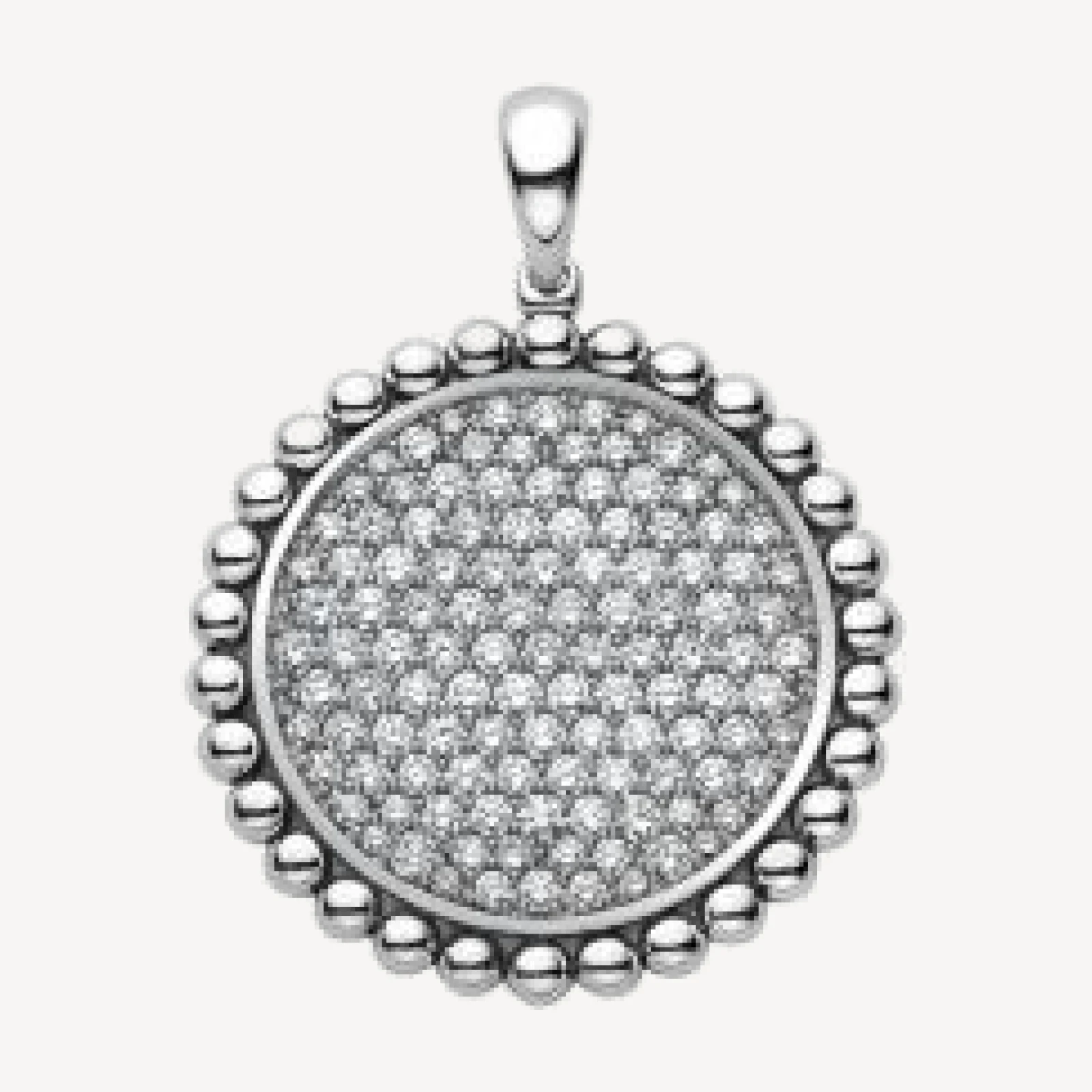 Lagos Sterling Silver Caviar Spark Diamond Pendant