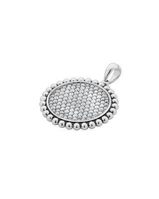 Lagos Sterling Silver Caviar Spark Diamond Pendant