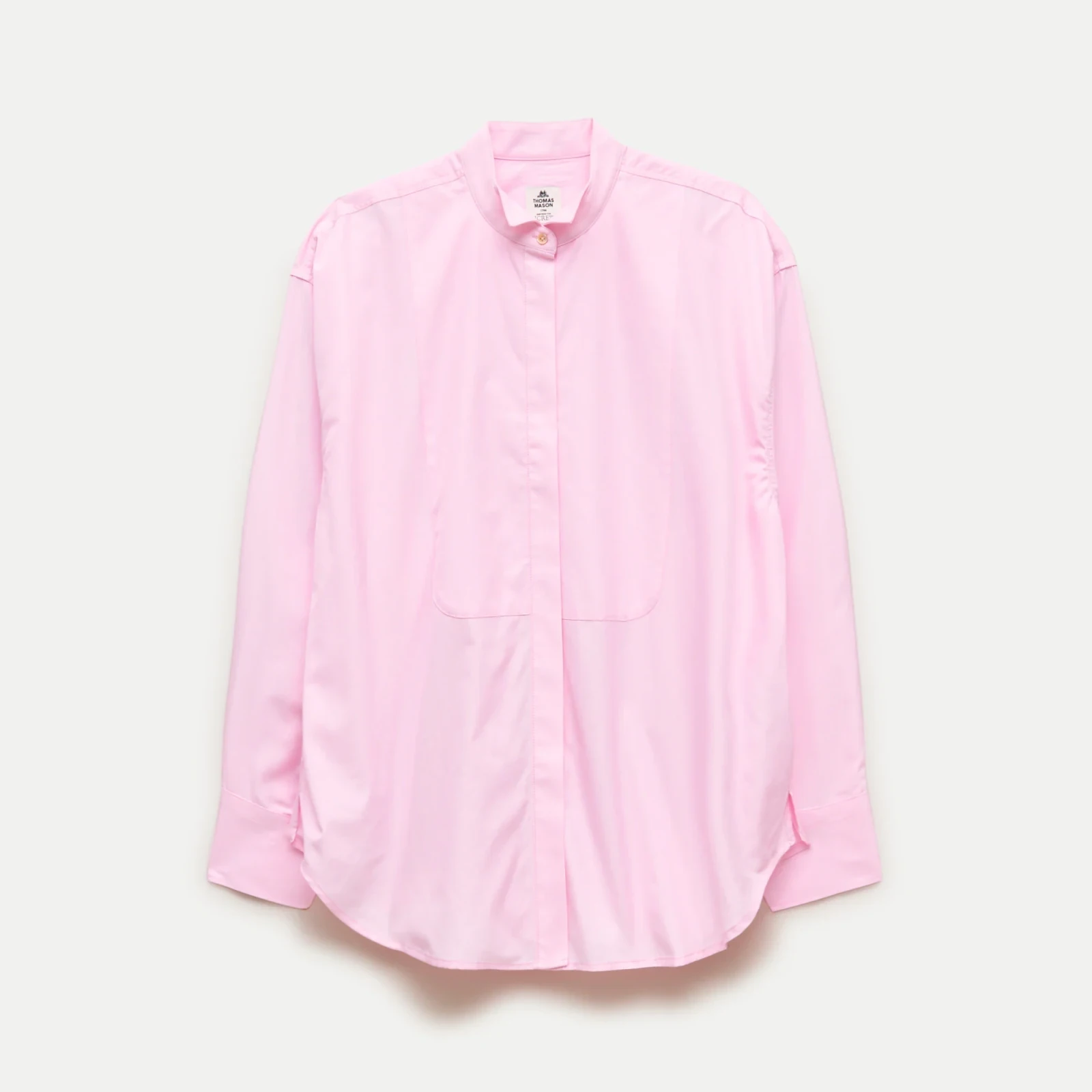Tuxedo-bib button-up shirt in Thomas Mason® cotton poplin