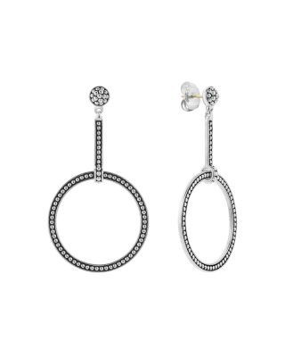Lagos Sterling Silver Enso Circle Drop Earrings