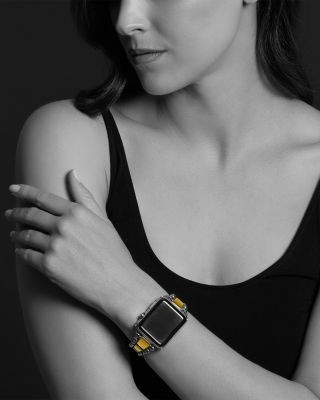 Lagos Smart Caviar Stainless Steel 18K Gold Apple Watch Bracelet, 42-44mm