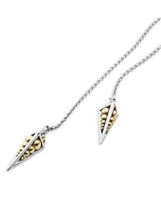 Lagos Ksl 18K Yellow Gold and Sterling Silver Pyramid Spike Lariat Necklace