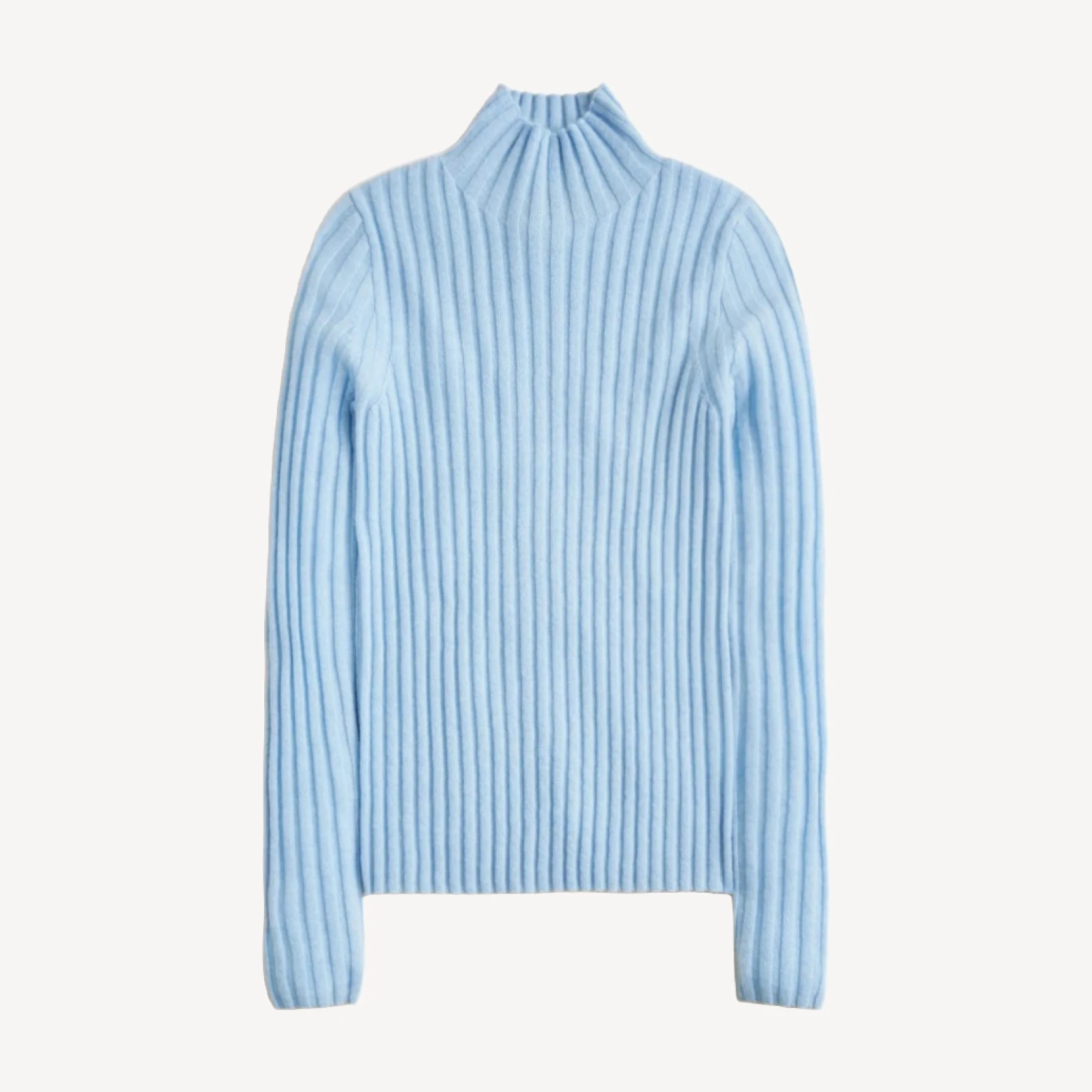 Wide-rib cashmere turtleneck sweater