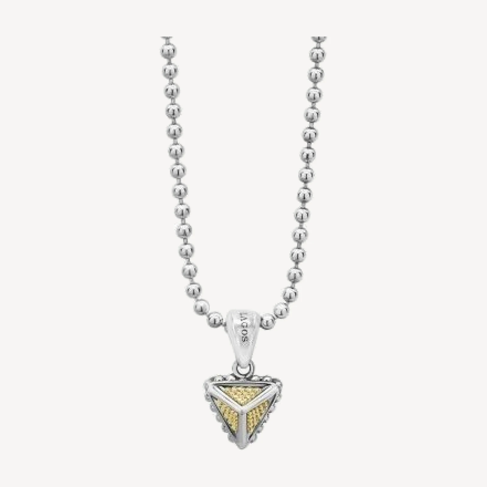 Lagos Sterling Silver & 18K Yellow Gold Ksl Pyramic Pendant Necklace, 18