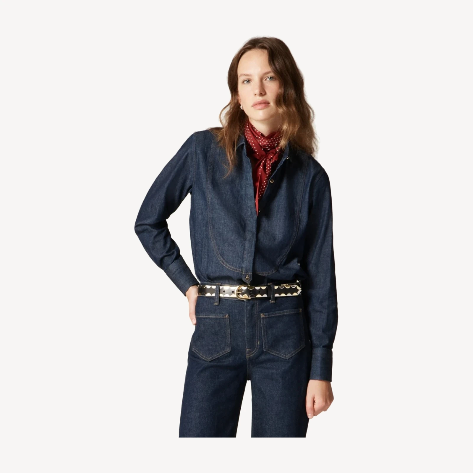 Jules tuxedo shirt in denim