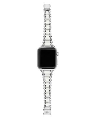 Lagos Smart Caviar White Ceramic Apple Watch Bracelet, 42-44mm