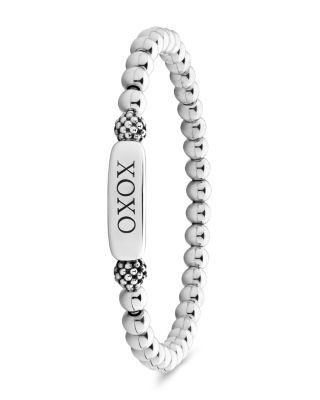 Lagos Sterling Silver Signature Caviar Xoxo Station Bracelet