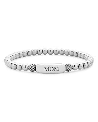 Lagos Sterling Silver Signature Caviar Mom Station Bracelet