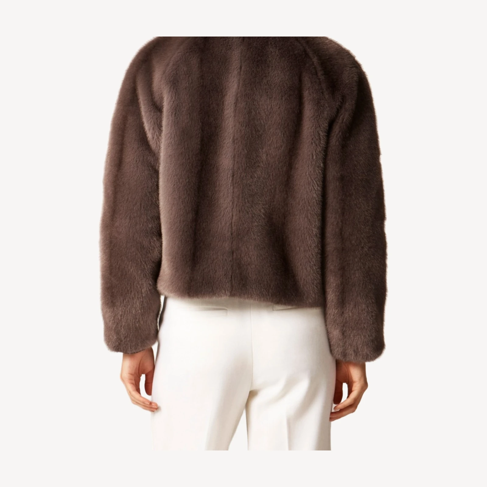 Zip-up jacket in faux fur