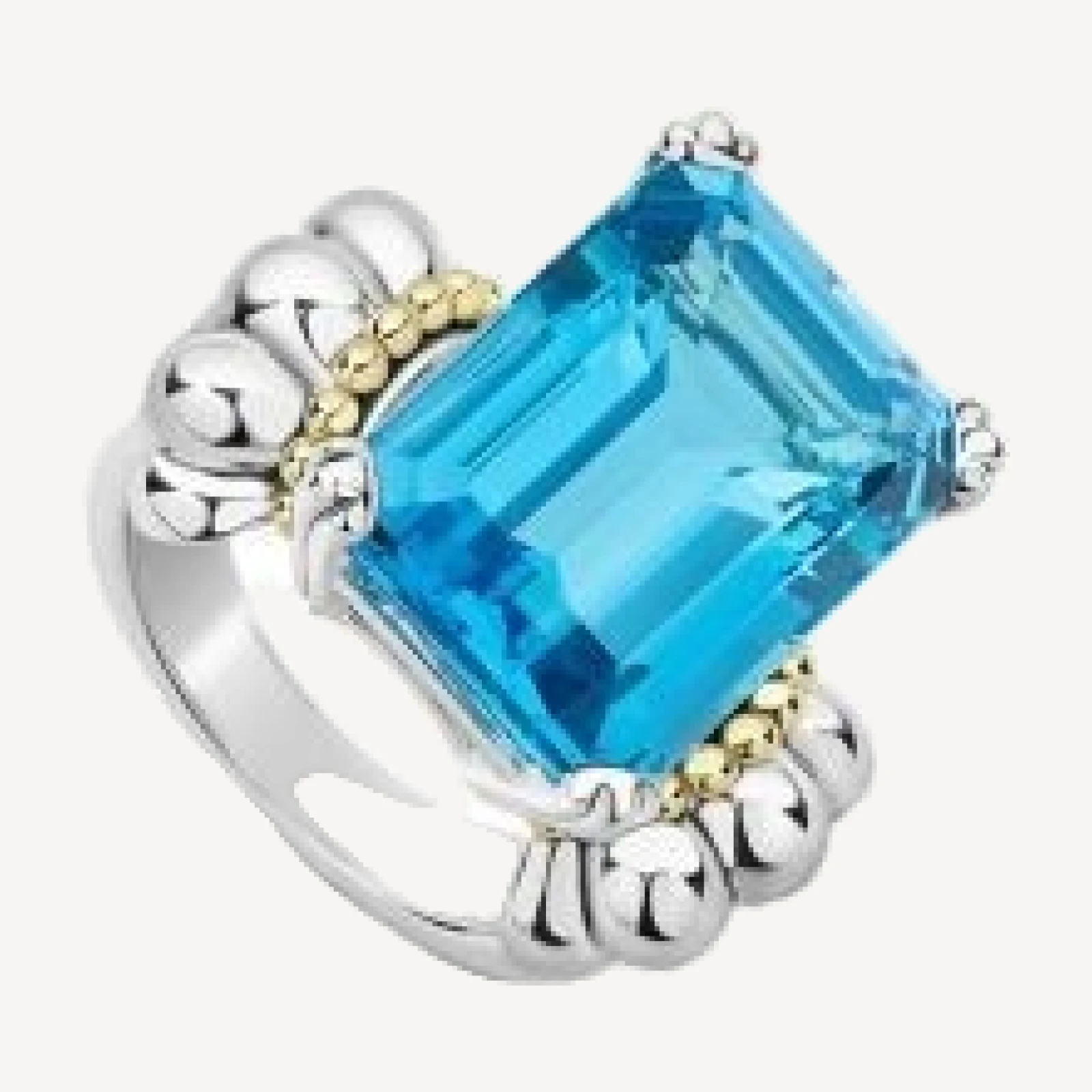Lagos Sterling Silver & 18K Yellow Gold Glacier Blue Topaz Ring