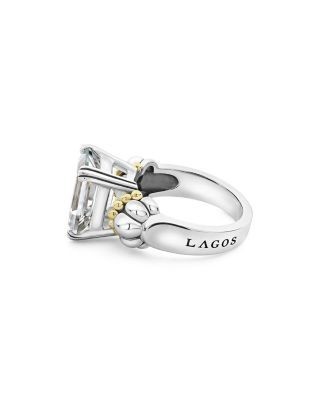 Lagos Sterling Silver & 18K Yellow Gold Glacier White Topaz Ring