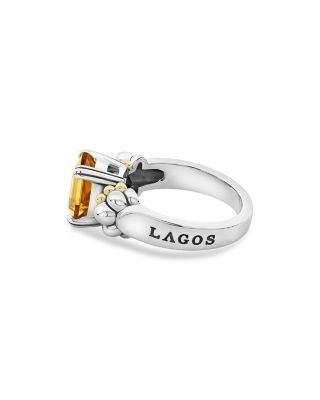 Lagos Sterling Silver & 18K Yellow Gold Glacier Citrine Ring