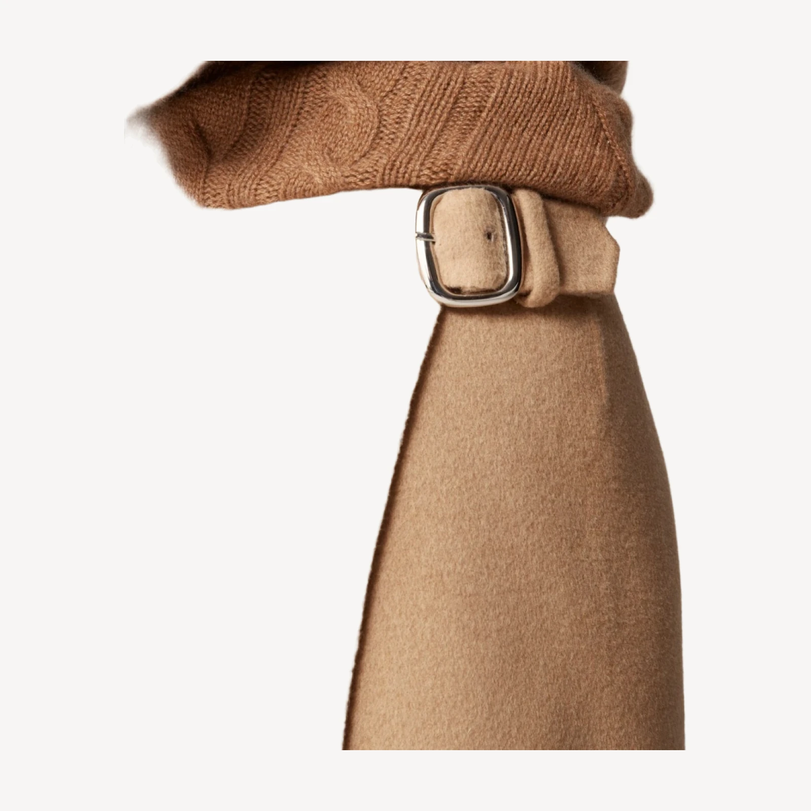 Collection wool-cashmere blend mini skirt with buckle detail