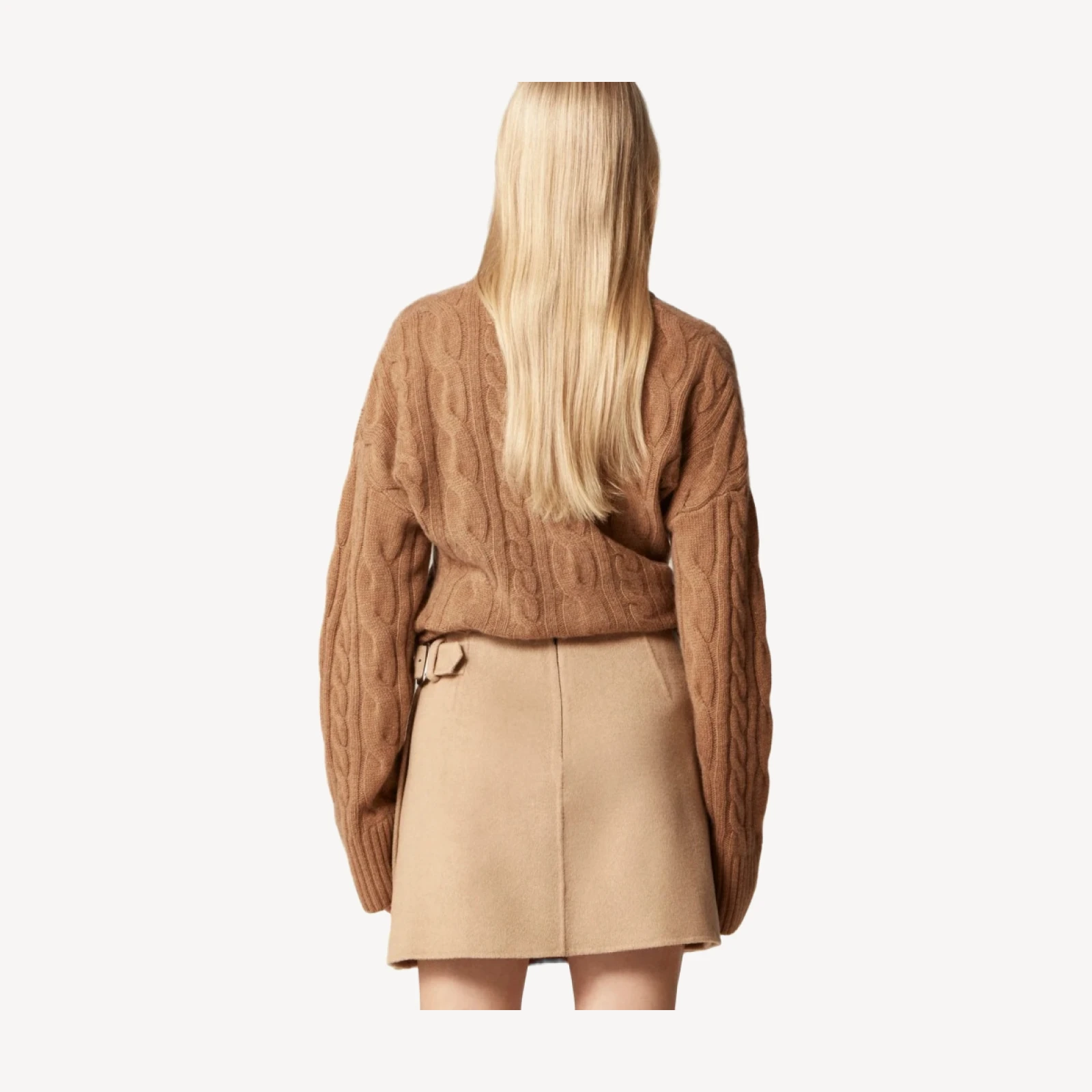 Collection wool-cashmere blend mini skirt with buckle detail