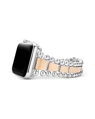 Lagos Smart Caviar 18K Rose Gold & Stainless Steel Apple Watch Bracelet, 42-44mm