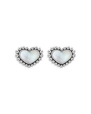 Lagos Sterling Silver Maya Mother of Pearl Inlay Stud Earrings