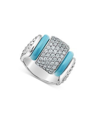 Lagos Blue Caviar & Diamond Sterling Silver Statement Ring