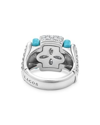 Lagos Blue Caviar & Diamond Sterling Silver Statement Ring